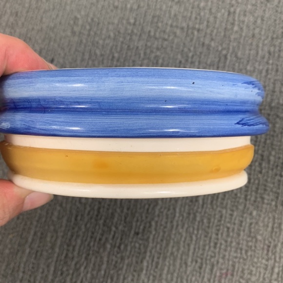 Design Pac Hand Painted Canister Ceramic Blue White Grapevine Country Kitchen - Picture 12 of 13